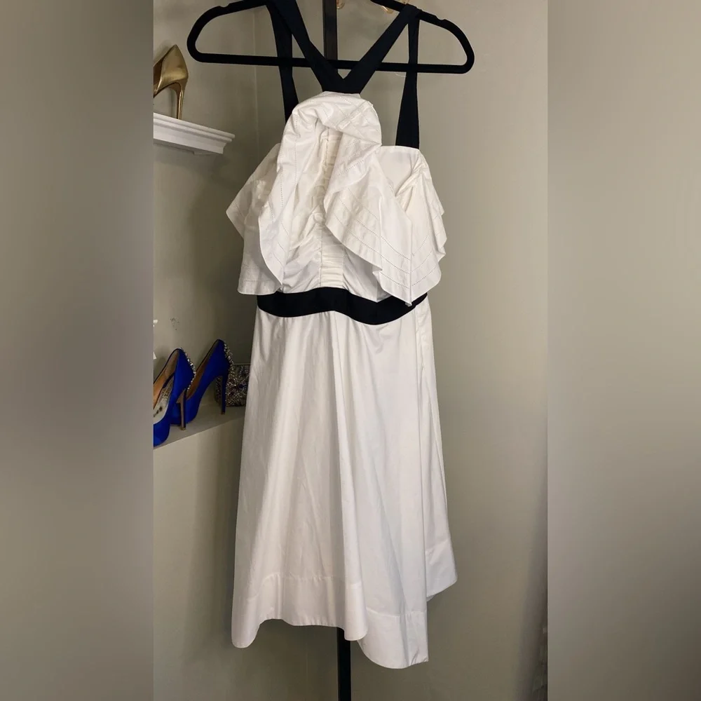 Off The Shoulder Halter Dress
White Ruffle Off Shoulder Dress by Derek Lam - Picture 15 of 16